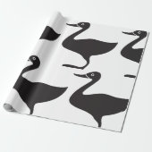 Black Duck Bird Icon Cadeaupapier (Uitgerold)