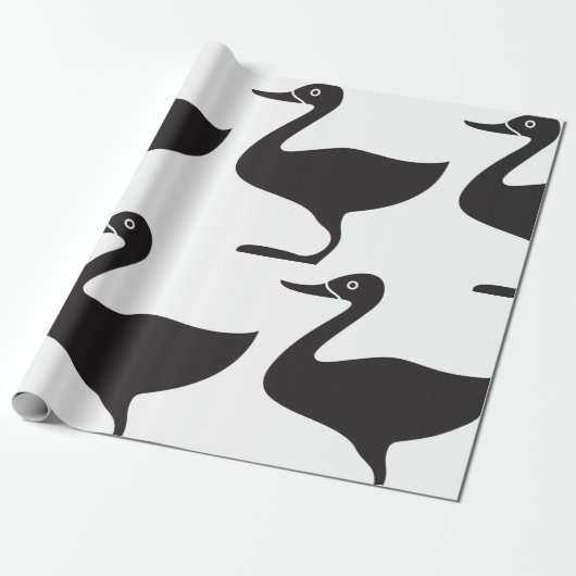 Black Duck Bird Icon Cadeaupapier (Uitgerold)