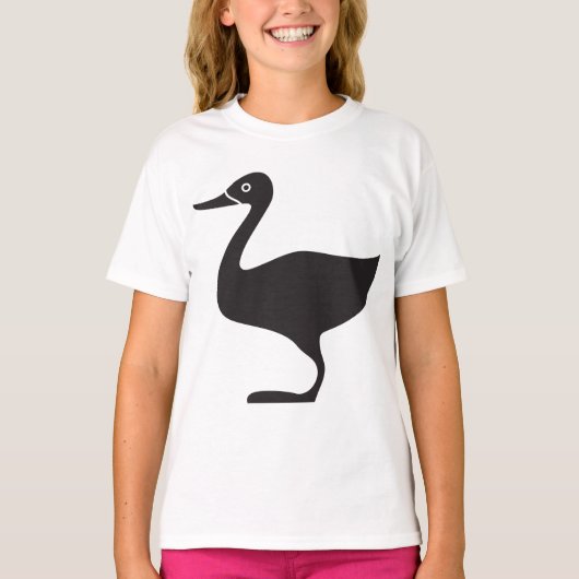 Black Duck Bird Icon T-shirt (Voorkant)