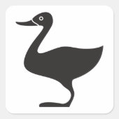 Black Duck Bird Icon Vierkante Sticker (Voorkant)