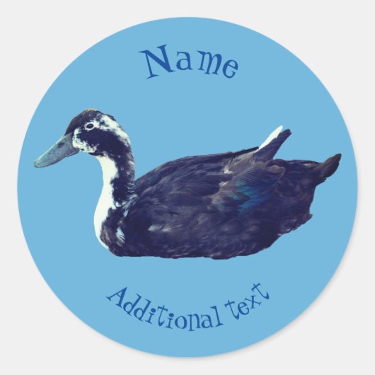 Black Duck Boerderij Animal Persoonlijk Ronde Sticker (Voorkant)