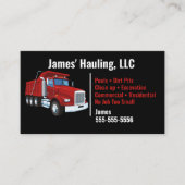 Black Dump Truck Visitekaartje (Voorkant)