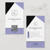 Black Dusty Paars Custom Business Logo & QR Code Visitekaartje (Voorkant / Achterkant)