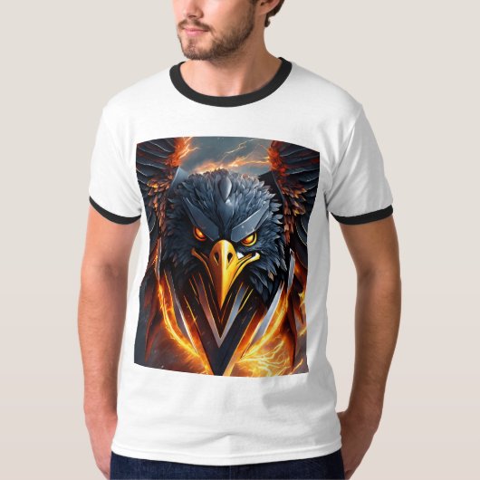 Black Eagle Art: Opvallende afbeelding van macht T-shirt (Voorkant)