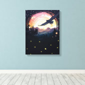 Black Eagle Canvas Print (Insitu (Houten vloer))