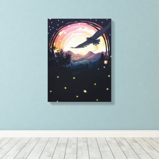 Black Eagle Canvas Print (Insitu (Houten vloer))