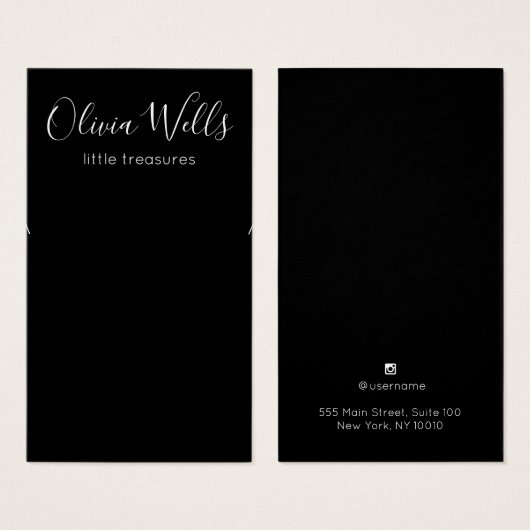 Black Earring Jewelry Display Kaart (Voorkant /achterkant)