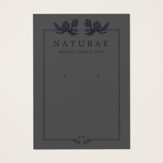 Black Earthy  Earring Jewelry Display Visitekaartje (Voorkant)