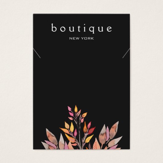 Black Earthy Ketting Jewelry Display Card Visitekaartje (Voorkant)
