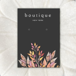 Black Earthy Leaves Jewelry Earring Display Kaart