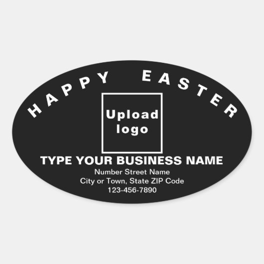 Black Easter Business Oval Shape Sticker (Voorkant)