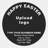 Black Easter Business Round Sticker (Voorkant)