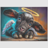  Black Easter Lamb Angel Decoupage Tissuepapier (Voorkant)