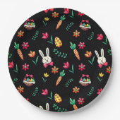 Black Easter Pattern-Borden Papieren Bordje (Voorkant)