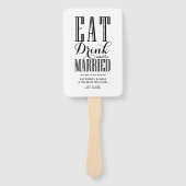 Black Eat Drink and Be Married Wedding Program Handwaaier (Voorkant)