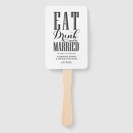 Black Eat Drink and Be Married Wedding Program Handwaaier
