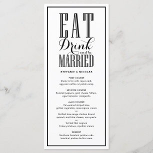 Black Eat, Drink en getrouwd zijn bruiloft Menu