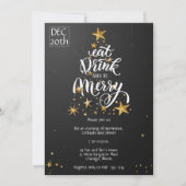 Black Eat, Drink en prettige kerstfeestdag Kaart (Voorkant)