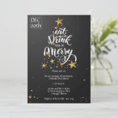 Black Eat, Drink en prettige kerstfeestdag Kaart (Staand voorkant)
