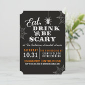 Black Eat Drink en zijn angstaanjagende Halloween  Kaart (Staand voorkant)