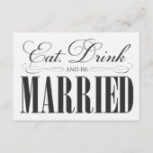 Black Eat, Drink & trouwen | Behuizing Informatiekaartje (Voorkant)