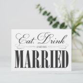 Black Eat, Drink & trouwen | Behuizing Informatiekaartje (Staand voorkant)