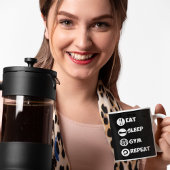 Black Eat Sleep Gym Repeteren Pictogram Mok