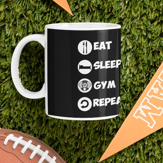 Black Eat Sleep Gym Repo Pictogram Mok