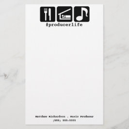 Black Eat Sleep Music-pictogrammen Briefpapier