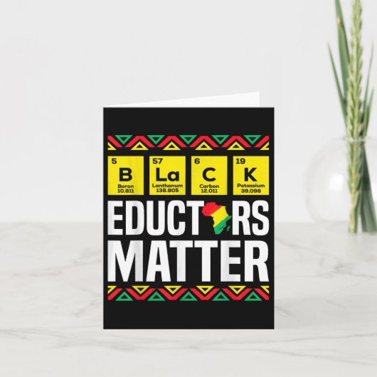 Black Educators Black Geschiedenis Maand Pride Tea Kaart (Voorkant)