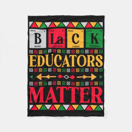 Black Educators Probleem Black Geschiedenis Pride Fleece Deken (Voorkant)
