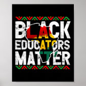 Black Educators Probleem Design Black History Maan Poster (Voorkant)