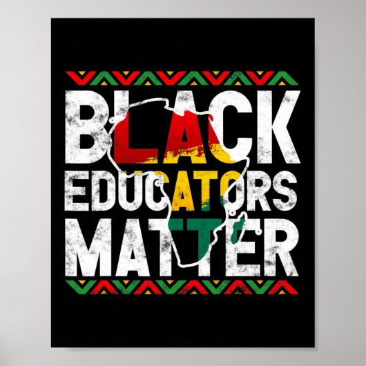 Black Educators Probleem Design Black History Maan Poster (Voorkant)