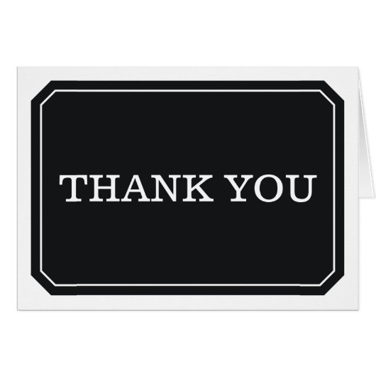 Black Eenvoudig elegant bedankt kaart (Voorkant Horizontaal)