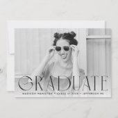 Black | Eenvoudig modern fotoAfstuderen Aankondiging (Voorkant)