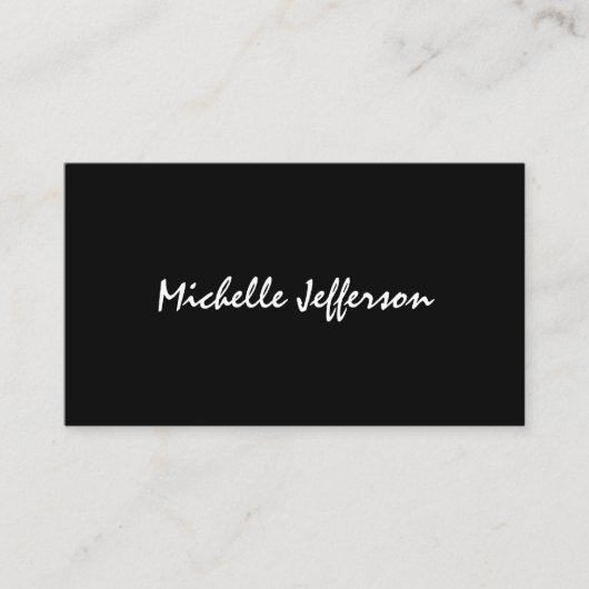 Black | Eenvoudig | Professioneel Visitekaartje (Voorkant)