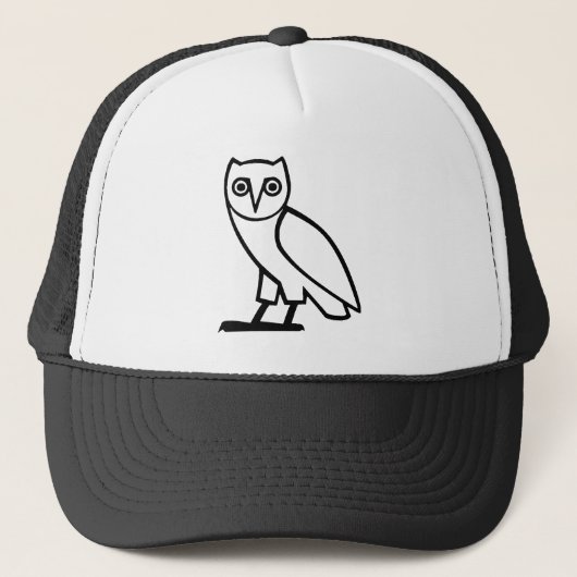 Black Egyptian Owl Trucker Hat Pet (Voorkant)