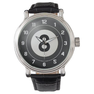 Black Eight Ball Horloge