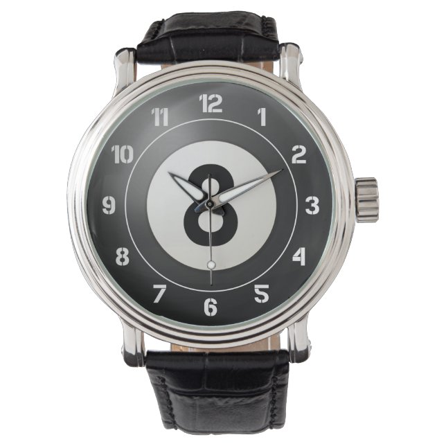 Black Eight Ball Horloge