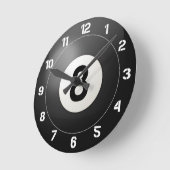 Black Eight Ball Ronde Klok (Hoek)