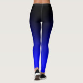 Black Electric Blue Ombre Gradiënt Leggings (Achterkant)
