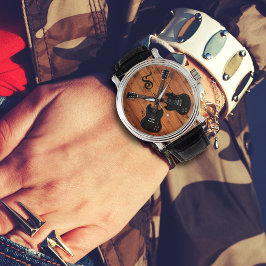 Black Electric Guiters Boys Watch Horloge