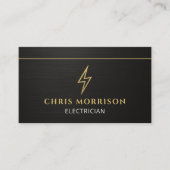 Black Electrician Metallic QR Code Visitekaartje (Voorkant)