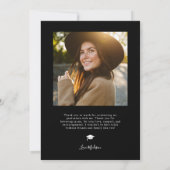 Black Elegance Afstuderen dank u fotocollage Bedankkaart (Achterkant)