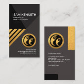 Black Elegance Faux Gold CEO Founder Visitekaartje (Voorkant / Achterkant)