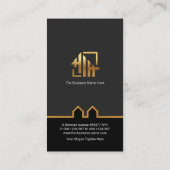 Black Elegance Gold Building Line Border Handyman Visitekaartje (Achterkant)