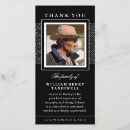 Black Elegance Hartelijk dank Memorial Photo Card Bedankkaart