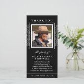 Black Elegance Hartelijk dank Memorial Photo Card Bedankkaart (Staand voorkant)