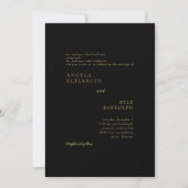 Black Elegance in Motion Wedding Invitation Kaart (Voorkant)