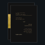 Black Elegance in Motion Wedding Invitation Kaart<br><div class="desc">Uitnodiging voor bruiloften. Zwart en goud. Elegant. Glam.</div>